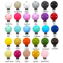 Chenkai 10pcs clipe redondo de silicone DIY Pacifier dummy morcethe Soother Jewelry Toy Acessory Titular Clipes de dentição 240415