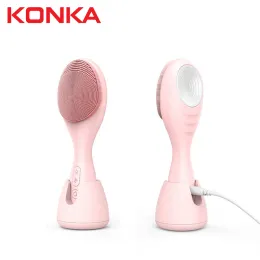Skrubber Konka Face Cleansing Electric Brush USB Laddning Silikon Skinvård Verktyg Portabla hemresor IPX6 Vattentät skönhet