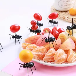 Forks 12 Pieces Of Ant Fruit Fork Shape Decoration Snack Cake Dessert Tableware Home Kitchen Party Dinner Pick
