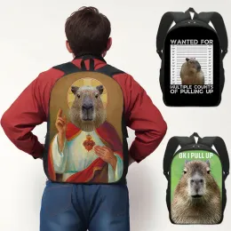 Taschen Lustige Tier Capybara Print Rucksack ok l ziehen Frauen Männer School Taschen für Reisebooten für Reisebuchbüchtbücher Geschenk