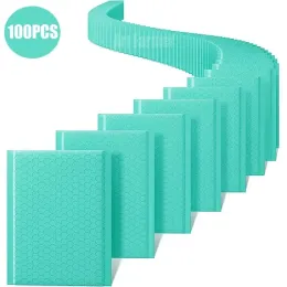 Sacos 100 PCs envelopes acolchoados grandes mala direta poli bolhas envelopes de bolhas auto -focas corredeiras para remessa de mala direta de bolhas azuis