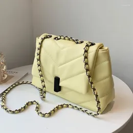 Shoulder Bags Embroidery Thread V-Line PU Leather Crossbody Fashion High-quality Women's Designer Handbag Bag