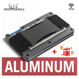 Halter Herren Slim Wallets Smart Minimalist Thin Card Holder für Männer Metall Carbon Faser Aluminium RFID -Hülle Luxusmarken -Designer Geldbeutel