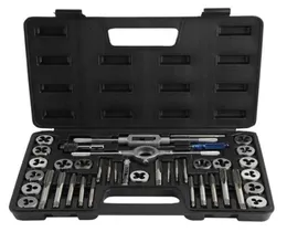 Tap And Die Set 40Piece M3M12 Screw Nut With Wrenches Thread Gauge Heavy Duty Threading Hand Tools Storage Bags9321709