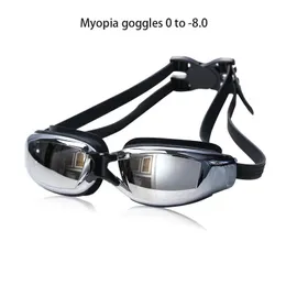 Adult Professional Myopia Swimming Glasses Adjustable HD Anti Fog Diopter Electroplate Goggles Equipment 240416