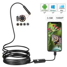 Câmeras 1080p HD Mini Android Endoscópio Câmera 1m 2m 3,5m 5m MicroSB/USB/Tipo C Inspeção Câmera de vídeo Snake Borescope TUBE