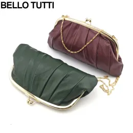 Wallets BELLO TUTTI Genuine Leather Long Purse Women Girls Shoulder Bag Card Holder Wallet Phone Bag Real Sheepskin Fashion Change Purse