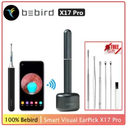 Aparadores oringais bebird x17 pro visual pistário de ouvido otoscópio de alta precisão endoscópio mini câmeras de remoção de cera de cera Base de carga magnética de remoção de cera