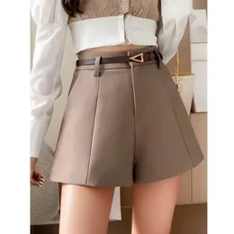 ITOOLIN Women Chic Office Shorts With Belted Vintage Casual Aline High Waist Short For Trousers Spring Summer 240407