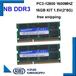 Rams Kembona السرعة السريعة Sodimm المحمول RAM DDR3 16GB (مجموعة 2PCS DDR3 8GB) 1600MHz PC3 12800S 1.5V 204PIN ذاكرة RAM