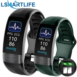 Pulseiras P11 mais ECG+PPG Smart Bracelet Pressão articular da pressão cardíaca Monitor Banda Rastreador de fitness Pedômetro Sport à prova d'água Smartband Smartband