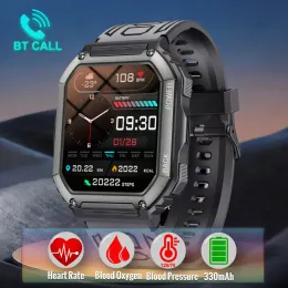 Controllo per Xiaomi Android Smart Watch Men Tactical Military Bluetooth Chiamata Blood Pressure Auroproof 2022 Full Touch Smartwatch all'aperto