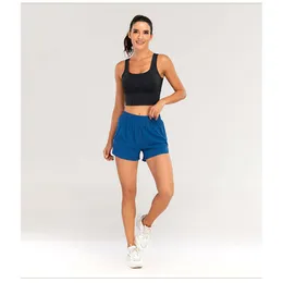 Yoga lu lu limons accelerare u up high asce -short sports shorts shorts a vita corta femmina se seccatura rapida abiti da corsa sciolti con tasca con cerniera ad alta qualità 342 899