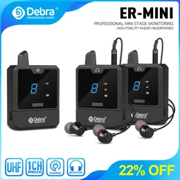 Debra Audio-Mini UHF IEM Wireless Intend Monitor System portátil recarregável para Music Audio Monitoring Live Broadcast 240411