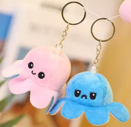 Reversible Flip Octopus Keychains Animal Key Chains Rings Jewelry Plush Doll Toys Pendants Bag Charms DoubleSided PP Cotton Metal2449385