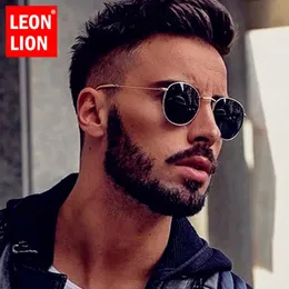 LeonLion 2023 Round Retro Sunglasses Men Vintage Glasses for MenWomen Luxury Eyewear Metal Lunette Soleil Homme UV400 240417