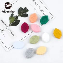 Machen wir 30 pcs kleine Blätter Silikon Baby Teether oraler Pflegeprodukt zufällige Farbe 240415