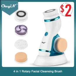 Scrubbers Ckeyin 4 in 1 Electric Facial Cleansing Brush Skin Scrubber Deep Face Cleaning Peeling Hine Pore Cleaner Roller Massager 46