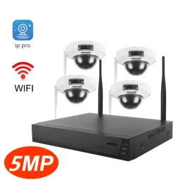 كاميرات 4ch 5MP 2MP WIFI Dome Camera IP System Home Video Surveillance Kit AI Detection Outdoor 1080p WiFi Camera Wireless NVR Set
