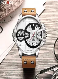 Подарки Weide Man Luxury Sports военный PU Кожаный ремешок Quartz Движение аналоговые часы запясть