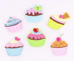 6pcset Colors Lovly Moe Cream Cupcake Applique Applique Worron on Patch Sew on Patches Craft Sewing Repair.