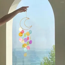 Dekorativa figurer Attraktiva hängande vindklocka Fint utförande iögonfallande dekorera Shell Moon Dream Chimes