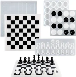 Utrustning 3 st Crystal Epoxy Harts Mold International Chess Board Chess Pieces Silicone Mold Set Diy Handmased Crafts Tool Wholesale