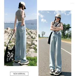 Женские джинсы в американском стиле винтажная талия отворота Y2K Бэкги женская уличная одежда. Случайные брюки с высокой клеткой.