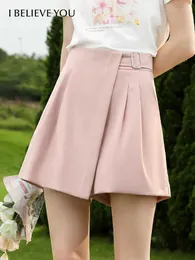 Frauenshorts Ich mag deine Damenshorts für den Sommer 2023. Neue Wide Leg gerade, hohe elastische Taille Unterwäsche lässige Loose Hosen 2232045112 Y240420