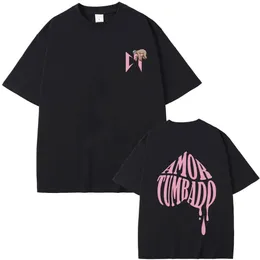 Певец Natanael Cano amor Tumbado Pink CT Sloth Print Tshirt Men Women Hip Hop Негабаритная уличная одежда мужская мода.