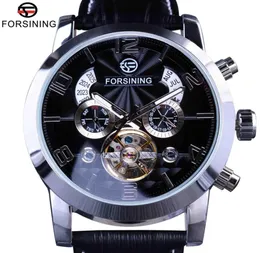 Forsining Tourbillion Watch Fashion Wave Dial Design Multi Function Display Men Automatic Watch Top Brand Luxury Mechanical Wristw4046191