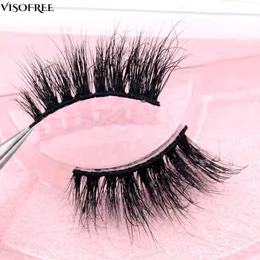 Visofree Half Mink Lashes Natural Long Einelash 메이크업 재사용 할 수있는 허위 수제 Wispy Crisscross 가짜 속눈썹 240420