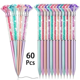 60pcs Büyük Elmas Kristal Kalem Beyan Öğrenci Kırtasiye Ofis İş Hediyeleri Ball Point Pens