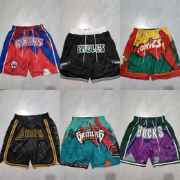 Lakers 76ers Supersonic Grizzlies Bucks Basketbol Pantolon Sadece Cep Büyük Pantolon Mavi Top Pantolon