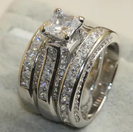 925 Серебряный серебряный белый цвет 5A CZ Stones Wedding Bridal Women Rings Размер подарка 5119779392