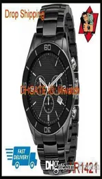 100 Оригинальный Движение Японии Drop New Mens Ceramic Chronograph Dial Quartz Watch AR1421 AR1424 AR14295673811