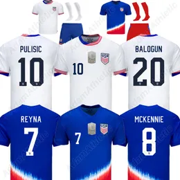 Pulisic America Jersey 2024 Reyna McKennie Balogun United States Football Shirts 24 25 Kinder Kit A.Robinson Dest Aaronson Pepi Morgan Jersey Player Version