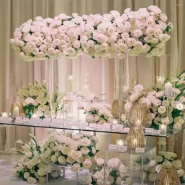 Decorazione per feste 6pcs) 40 '' alto limpido limpido di fiore rettangolare fiore display al centrotavola per matrimoni per arredamento per la casa