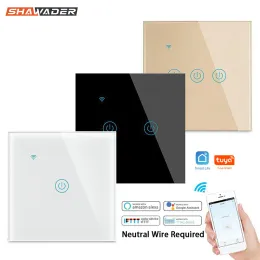 Controle Wall Smart Wi -Fi Light Switch Inteligente Interrupttor Tela Touch Painel de toque Voz Controle remoto sem fio por Alexa Google Home