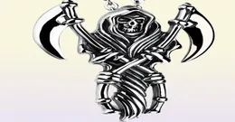 Erkek Kolye Kolyeleri Grim Reaper iskeleti Ölüm Hip Hop Retro Serin Rock Roll Oğlan 316L Paslanmaz Çelik Steampunk Tasarımcısı Acces4077713