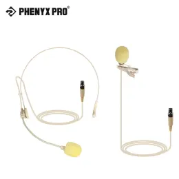 Earphones Beige Color Lavalier Lapel Headset Mic Combo Flexible Wired Boom Headset Compatible with All Phenyx Pro Wireless Mic