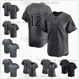 2024 Maglie da baseball con connessione City 4 Francisco Alvarez 12 Francisco Lindor 20 Pete Alonso 9 Brandon Nimmo 39 Edwin Diaz 1 Jeff McNeil 22 Brett Baty 18 Darryl Strawberry Frawberry