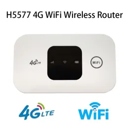 Routers H5577 4G LTE Router Wireless WiFi Portable Modem Mini Outdoor Hotspot Pocket MiFi 150Mbps 2100mAh Broadband med SIM Card Slot