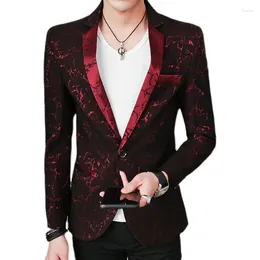 Men's Suits Casual Spotted Suit Jacket Gentleman Prom Banquet Party Tuxedo Groom Wedding Stage Host