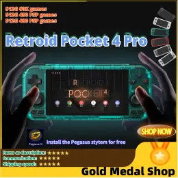 بطاقات Retroid Pocket 4 Pro Handheld Game Console 4.7 بوصة تعمل باللمس RAM 4GB/8GB Bluetooth 5.2 5000mah Games Hobbies Gift PSP PS2