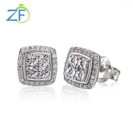 Stud Earrings GZ ZONGFA 925 Sterling Silver For Women 0.3 Carat Natural South African Diamond High Jewelry