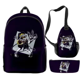 Zaini Wawni Murder Droni Backpack 3 pezzi Set di sacchetti di matita Cosplay Show televisivo daypack borse studente