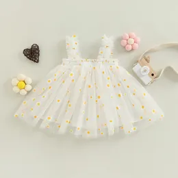 Ma Baby 6M5Y Summer Toddler Kid Girls Tulle Dress Daisy Dresses For Party Beach Holiday Clothing D01 240416