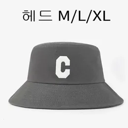 Big Head XL Bucket Hat для мужчин Женщины Письмо C Grey Cap Summer Panama Большая шляпа рыбака