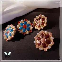 Stud Earrings Department Of Western Antique Port Atmospheric Wind Restoring Ancient Ways Court Enamel Female